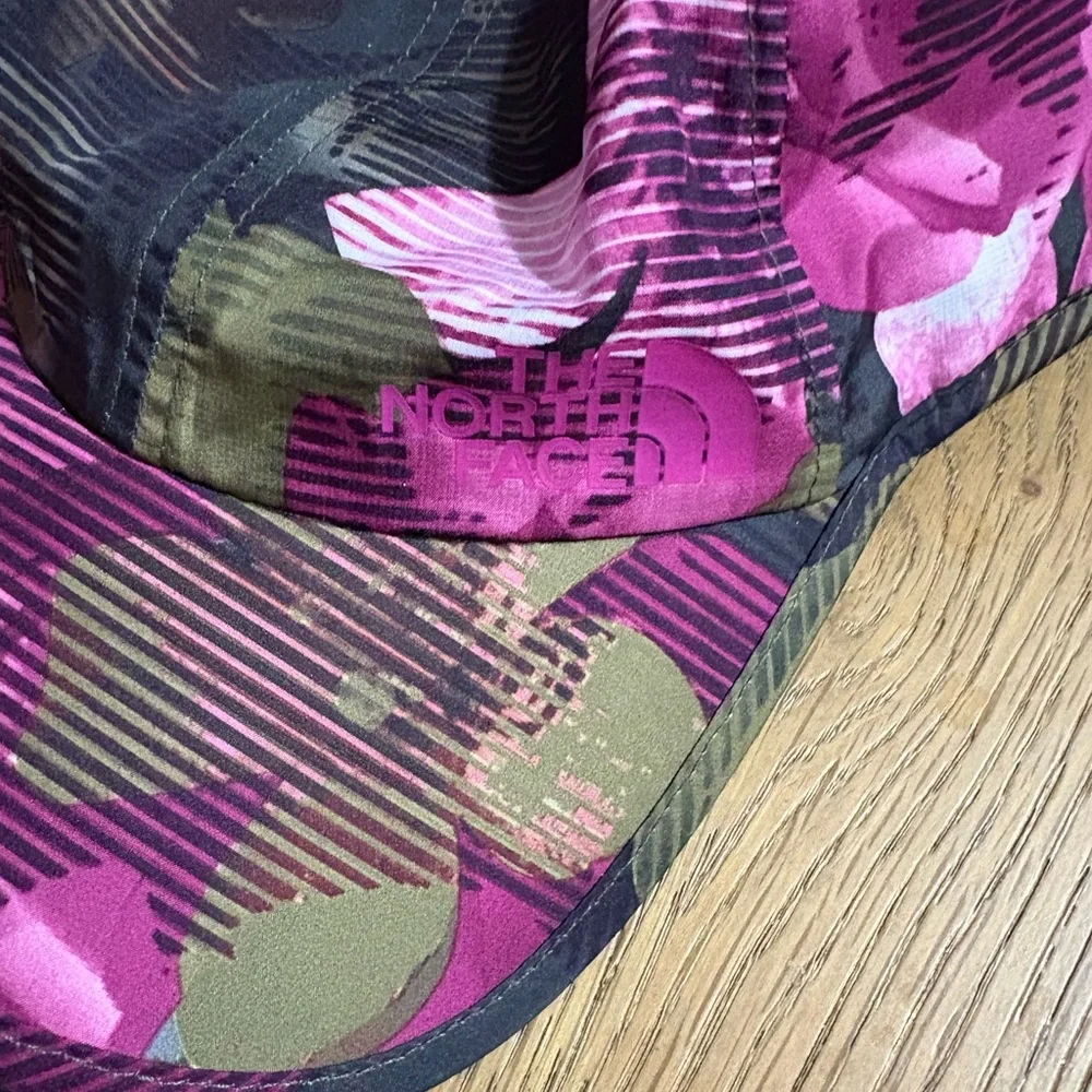 The North Face Pink Camo Baseball Cap with Olive Accents - Picture 2 of 7